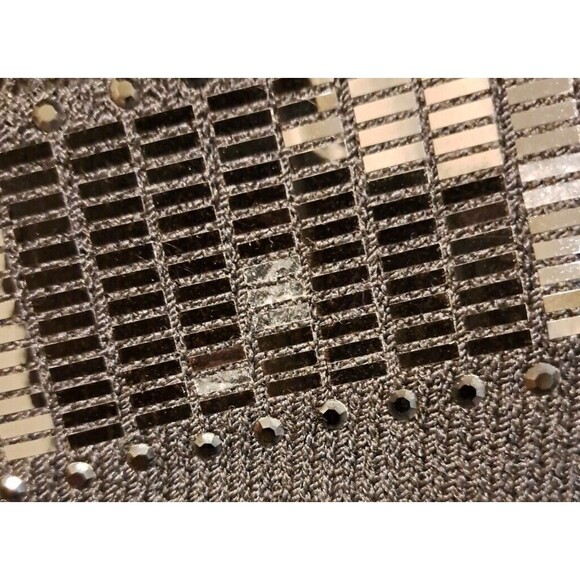 ST JOHN by Marie Gray: Black Dress Size 10 Long Sleeves Sequin Mesh Metallic - Picture 8 of 16